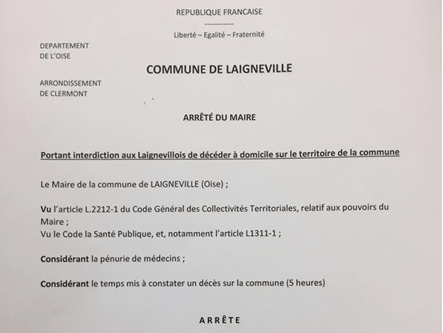 Arr%c3%aat%c3%a9 Maire Interdit Mourir Chez Soi