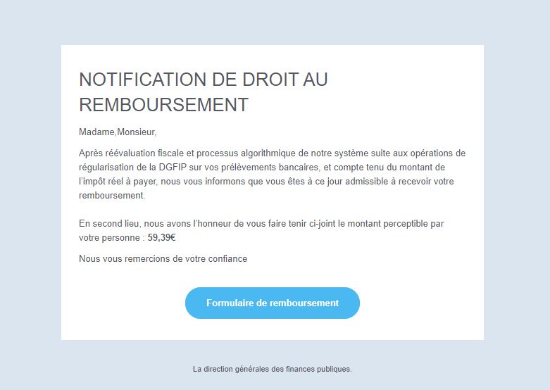 Arnaque Impot Remboursement Phishing Piratage