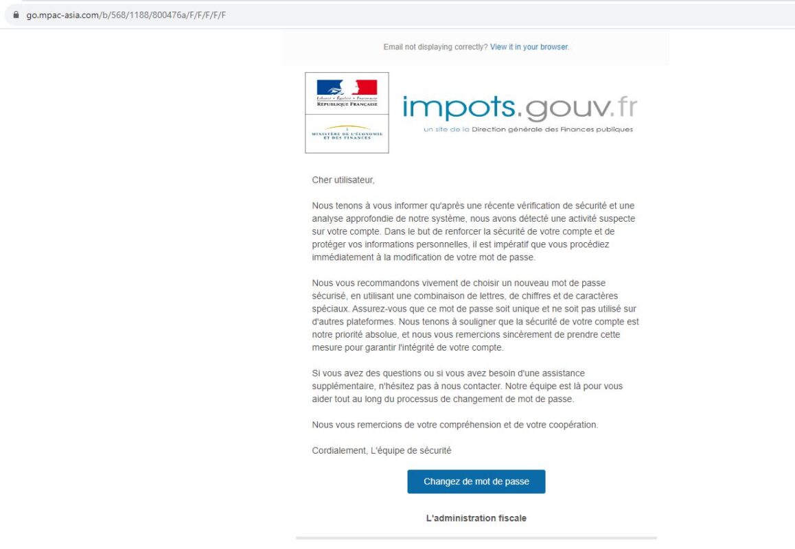 Arnaque Impot Mdp Phishing