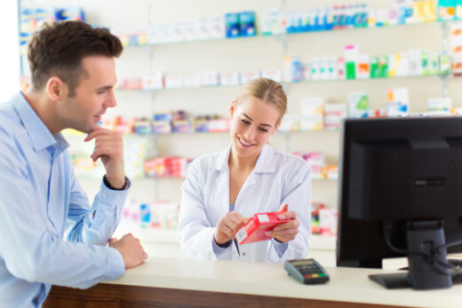 Pharmacist,and,client,at,pharmacy