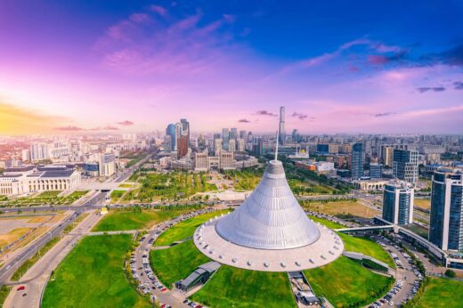Nur Sultan,,kazakhstan,panorama,city,astana,aerial,top,view,drone.