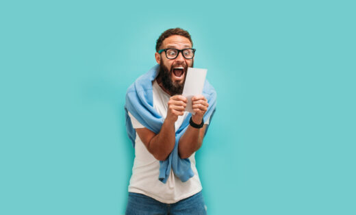 Excited,happy,young,male,winner,feeling,joy,winning,lottery,,placing