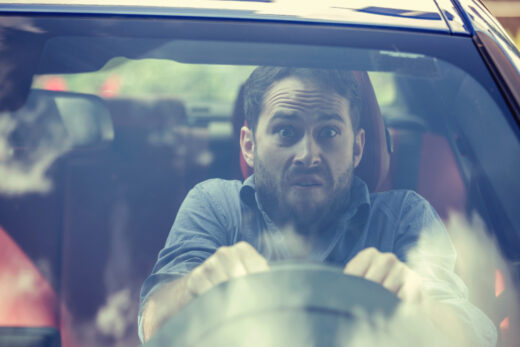 Stressed,scared,young,man,driver.,inexperienced,anxious,motorist,concept