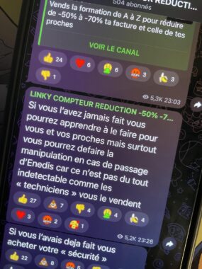 Telegram Electricite Compteur Linky Arnaque Reseau