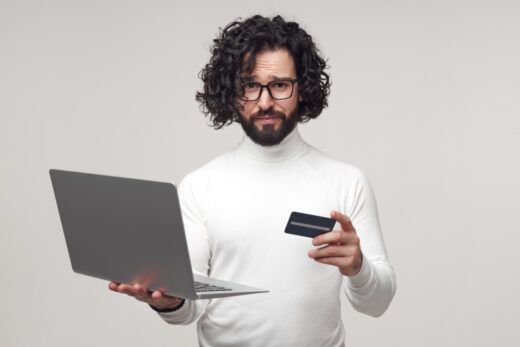 Bearded,unsure,male,model,with,curly,hair,and,beard,wearing