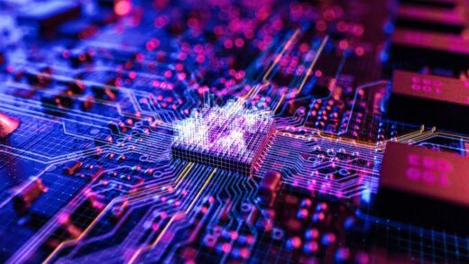 Neon,theme,visualization,of,circuit,board,cpu,processor,starting,digitalization
