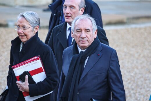 Paris,,france,,03 01 2025,:,franc?ois,bayrou,et,e?lisabeth,borne,at