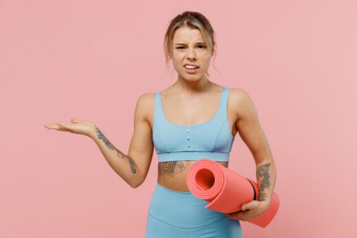 Young,displeased,strong,sporty,athletic,fitness,trainer,instructor,woman,wear